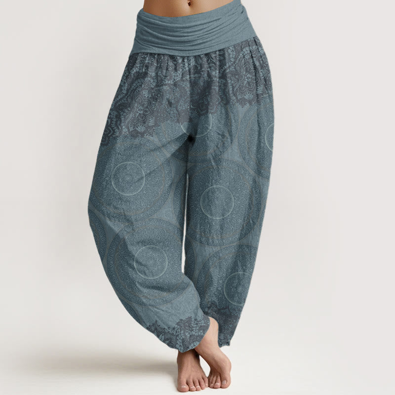 Tactile Cotton Compass Print Mindful Movement Harem Pants