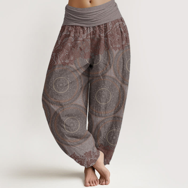 Tactile Cotton Compass Print Mindful Movement Harem Pants
