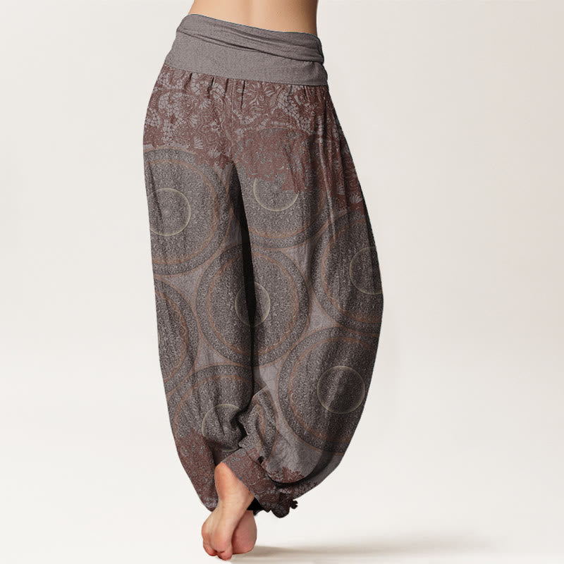 Tactile Cotton Compass Print Mindful Movement Harem Pants