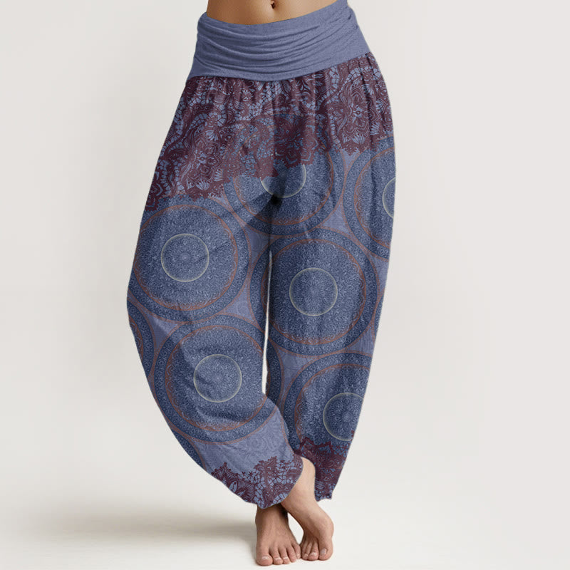 Tactile Cotton Compass Print Mindful Movement Harem Pants