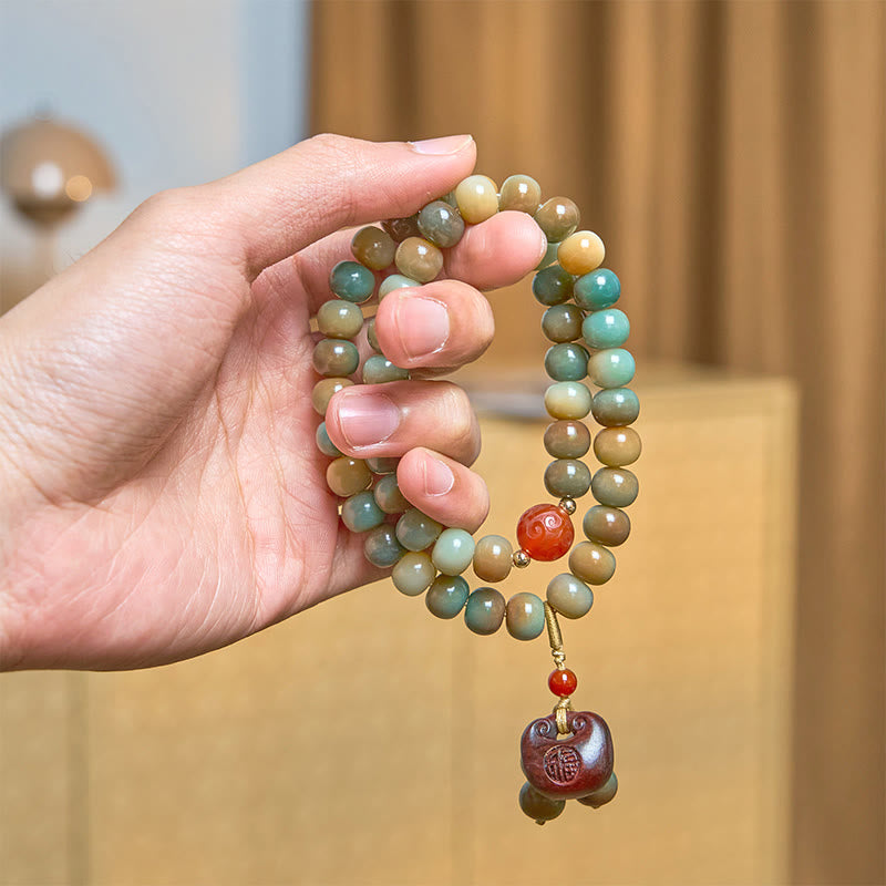 Sacred Bodhi Seed Om Mani Padme Hum Mantra Double Wrap Bracelet