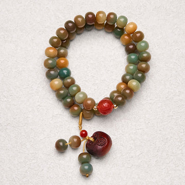Sacred Bodhi Seed Om Mani Padme Hum Mantra Double Wrap Bracelet
