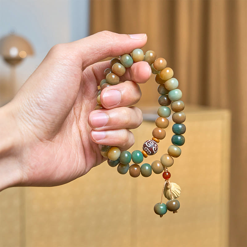 Handmade Colorful Bodhi Seed Lotus Pod Charm Double Wrap 10mm Bracelet
