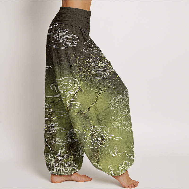 Pure Cotton Auspicious Cloud Meditation Harem Pants