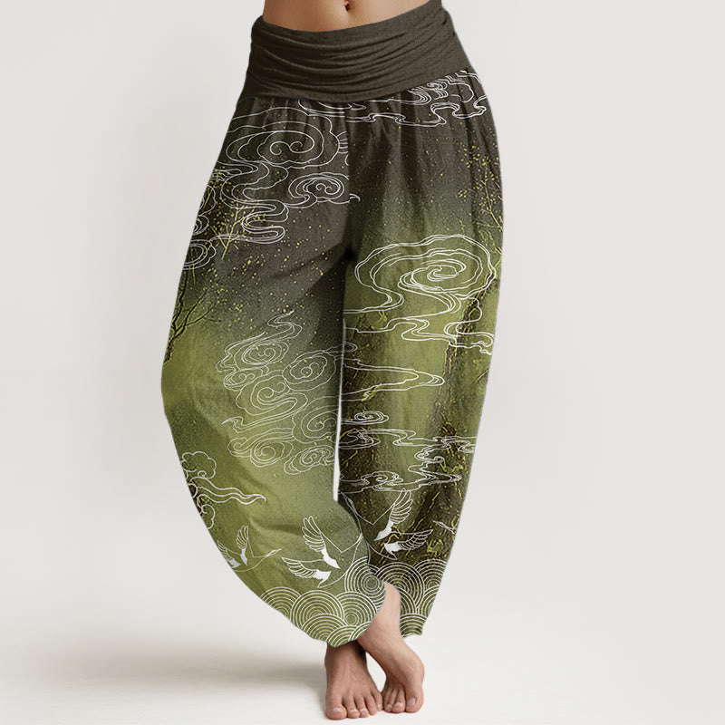 Pure Cotton Auspicious Cloud Meditation Harem Pants