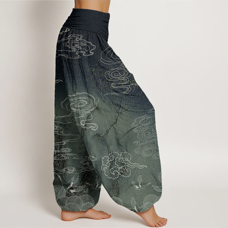 Pure Cotton Auspicious Cloud Meditation Harem Pants