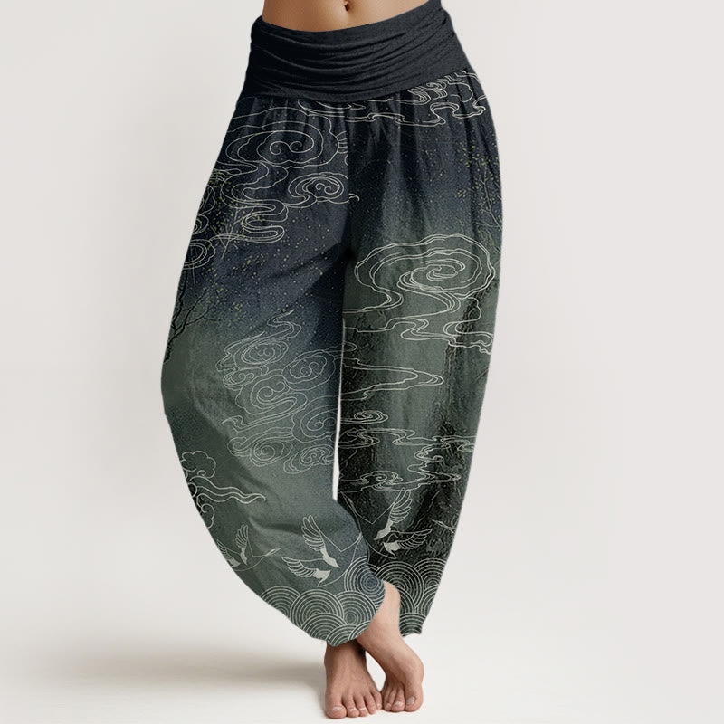 Pure Cotton Auspicious Cloud Meditation Harem Pants