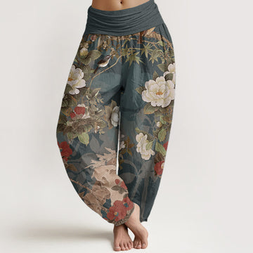 Tactile Cotton Pleated Waist Meditation Harem Pants