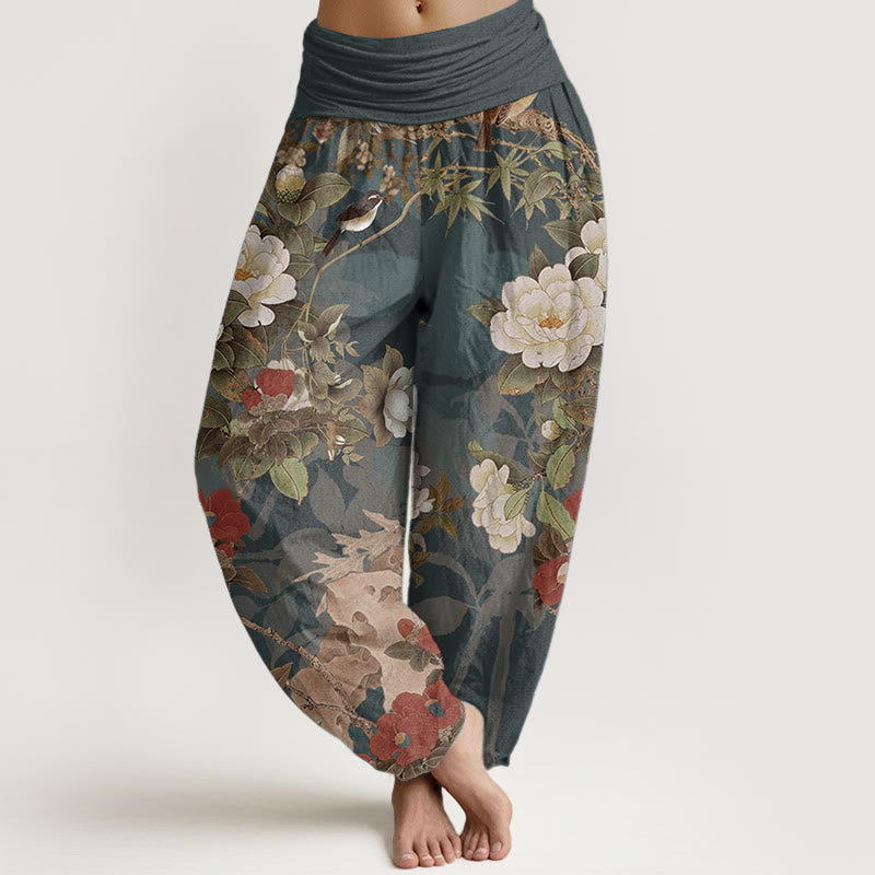 Tactile Cotton Pleated Waist Meditation Harem Pants
