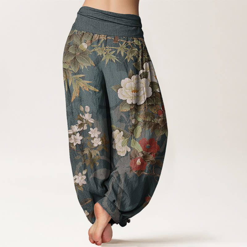 Tactile Cotton Pleated Waist Meditation Harem Pants
