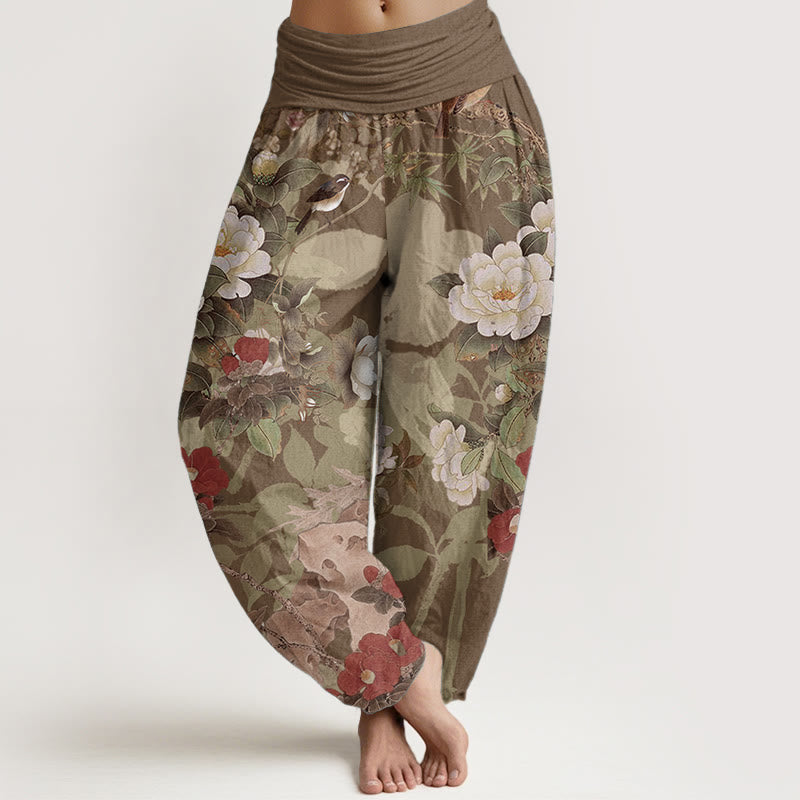 Tactile Cotton Pleated Waist Meditation Harem Pants