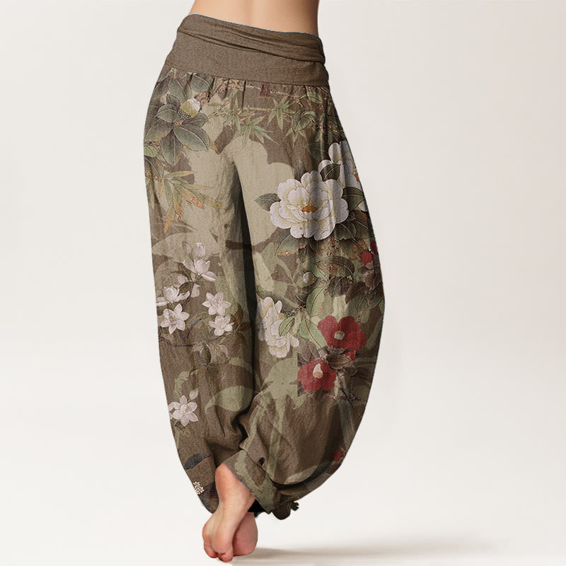 Tactile Cotton Pleated Waist Meditation Harem Pants