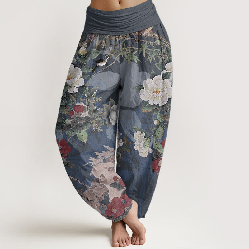 Tactile Cotton Pleated Waist Meditation Harem Pants
