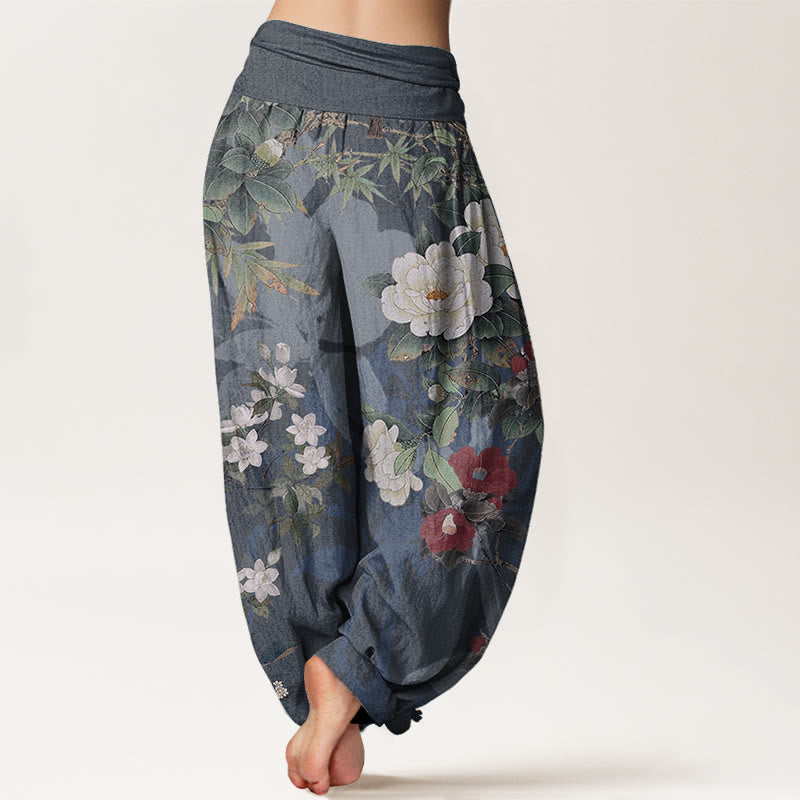 Tactile Cotton Pleated Waist Meditation Harem Pants