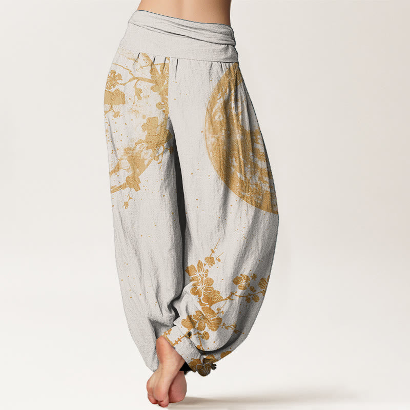 Tactile Cotton Plum Blossom Meditation Harem Pants