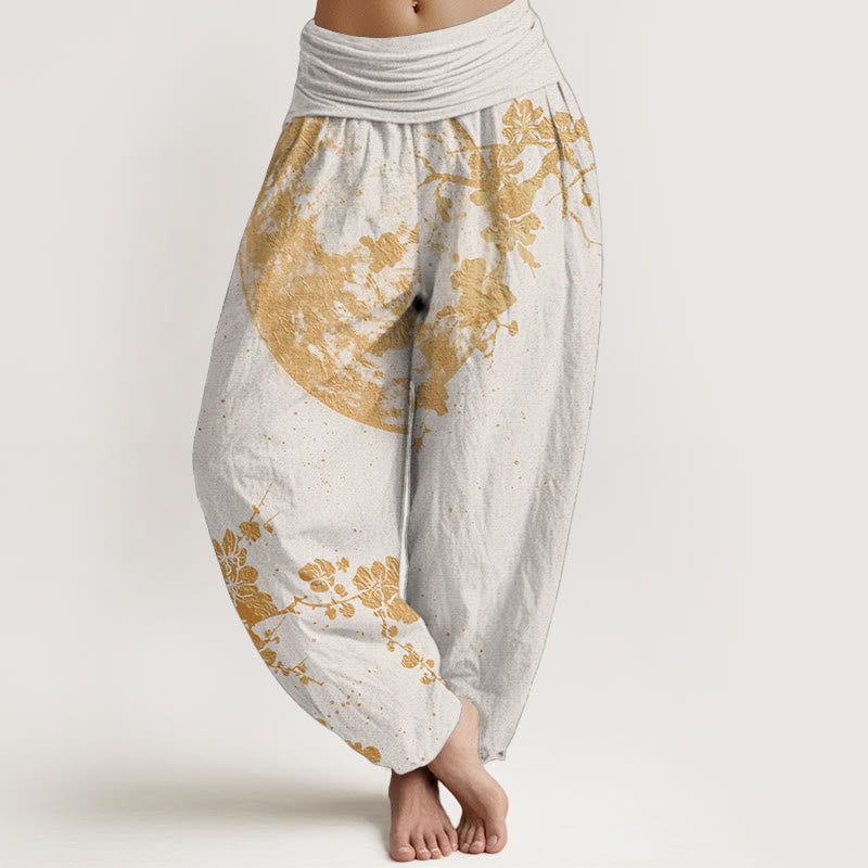 Tactile Cotton Plum Blossom Meditation Harem Pants