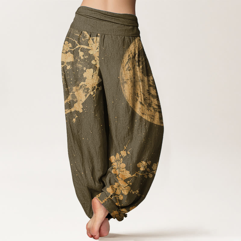Tactile Cotton Plum Blossom Meditation Harem Pants