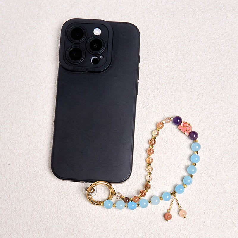 Natural Super Seven Crystal Protection Key Chain Phone Hanging Decoration