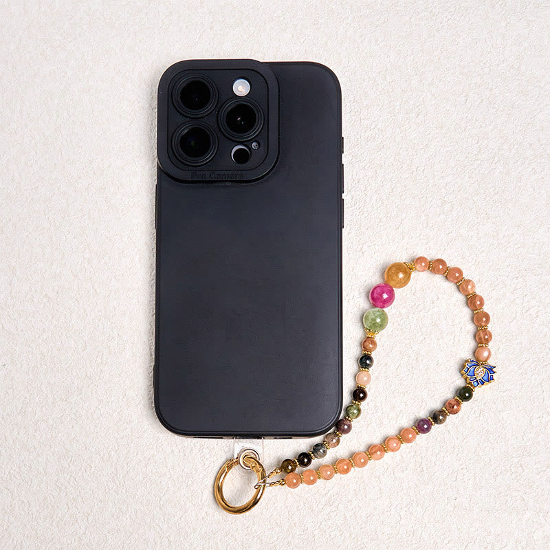 Tourmaline Sun Stone Lotus Positive Key Chain Phone Hanging Decoration