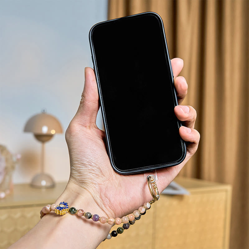 Tourmaline Sun Stone Lotus Positive Key Chain Phone Hanging Decoration