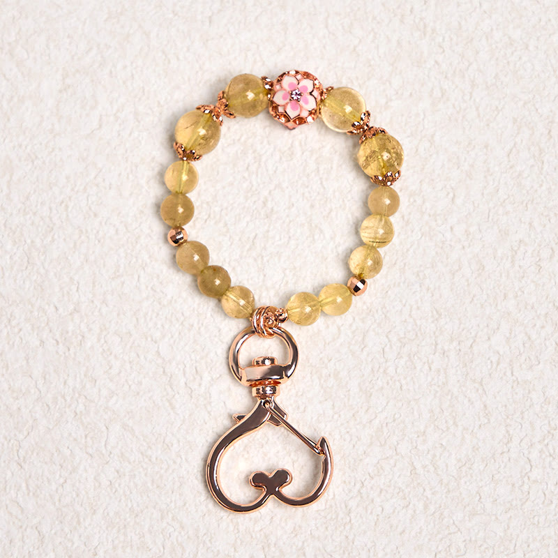 Golden Rutilated Quartz Hand-Selected Gemstone Keychain Accessory