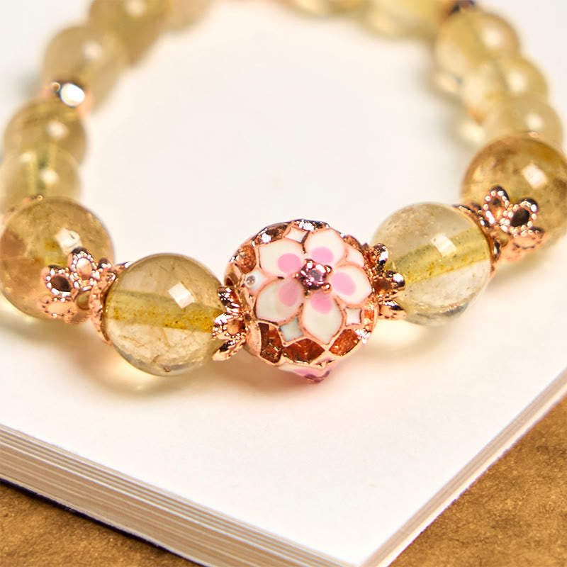 Golden Rutilated Quartz Hand-Selected Gemstone Keychain Accessory
