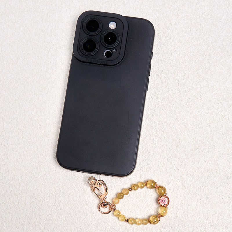 Golden Rutilated Quartz Hand-Selected Gemstone Keychain Accessory