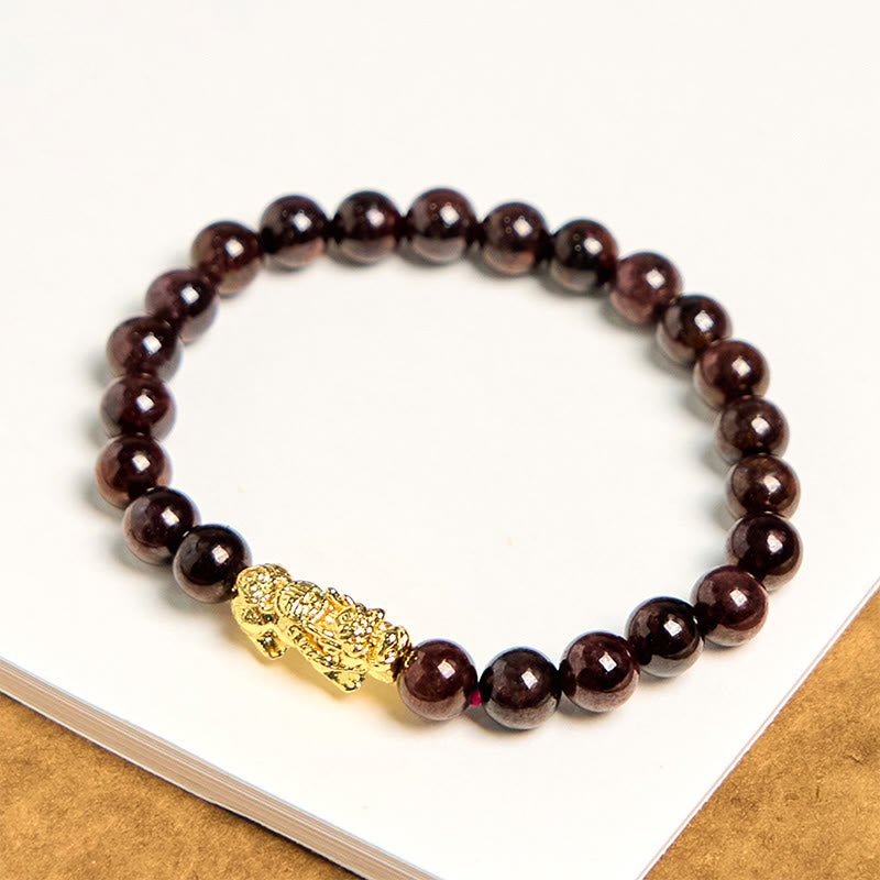 Natural Garnet Beads PiXiu Protection Bracelet