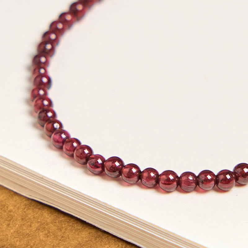 Natural 3mm Garnet Beads PiXiu Flower Purification Multilayer Bracelet