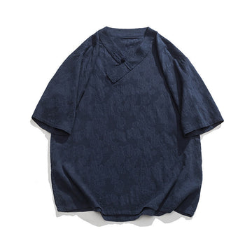 Cotton Linen Frog-Button Tai Chi Meditation Shirt