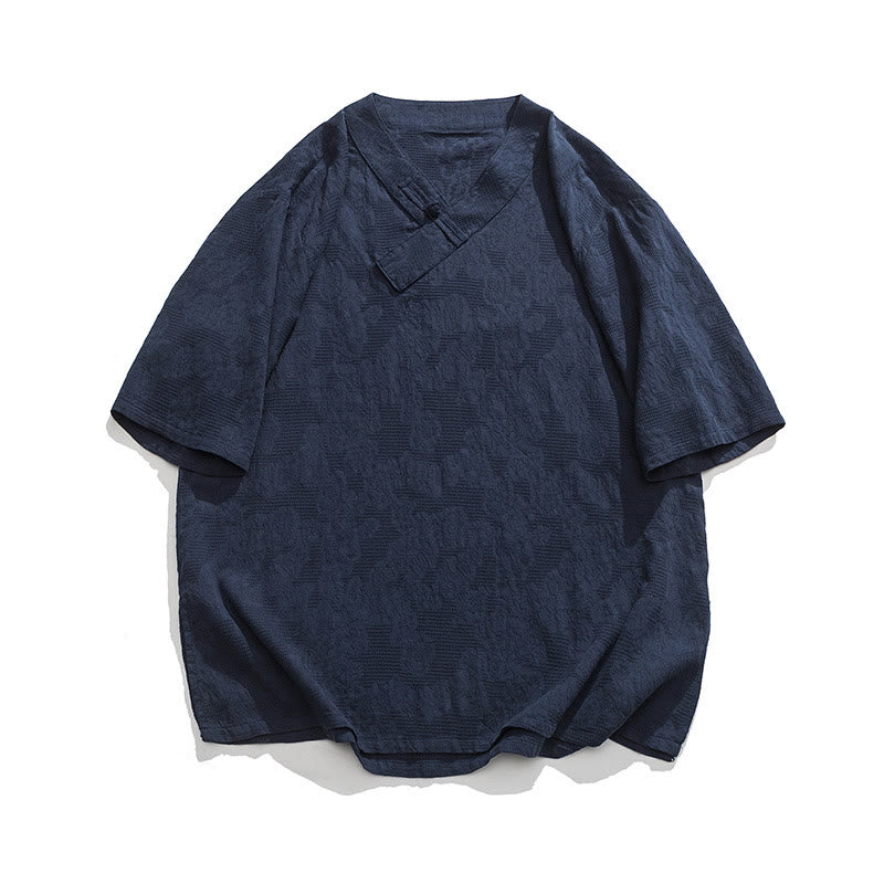 Cotton Linen Frog-Button Tai Chi Meditation Shirt