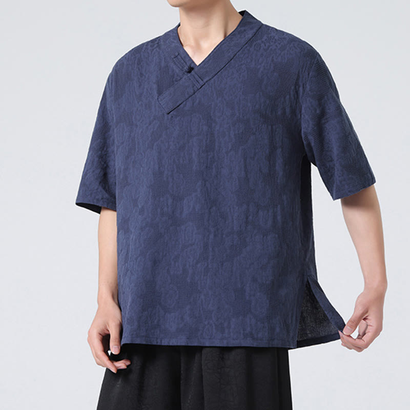 Cotton Linen Frog-Button Tai Chi Meditation Shirt