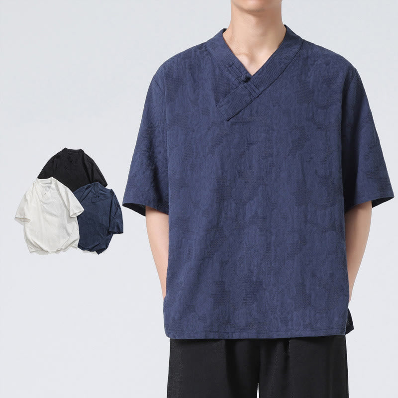 Cotton Linen Frog-Button Tai Chi Meditation Shirt