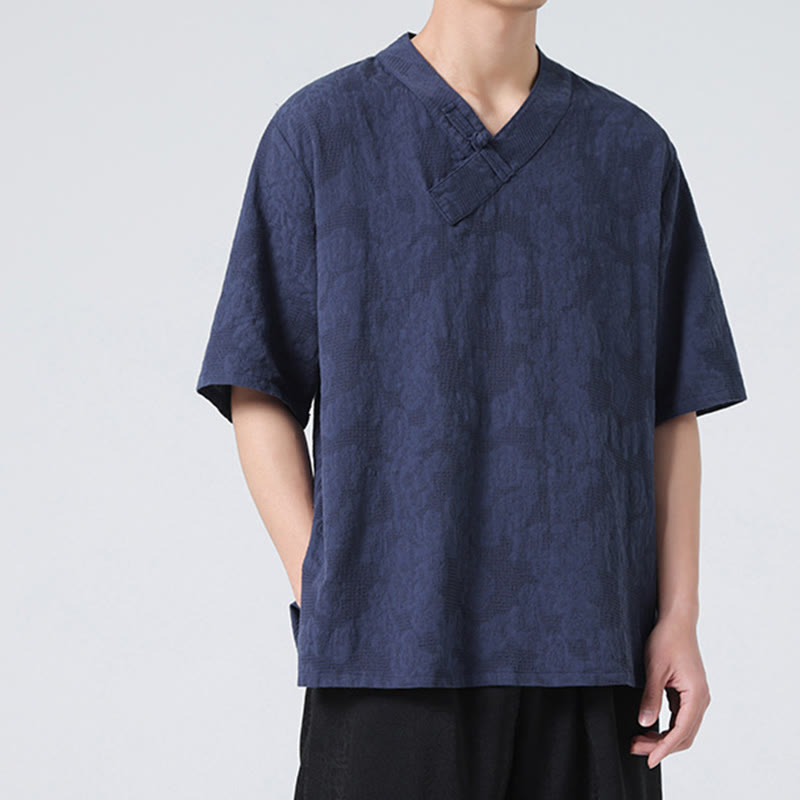 Cotton Linen Frog-Button Tai Chi Meditation Shirt