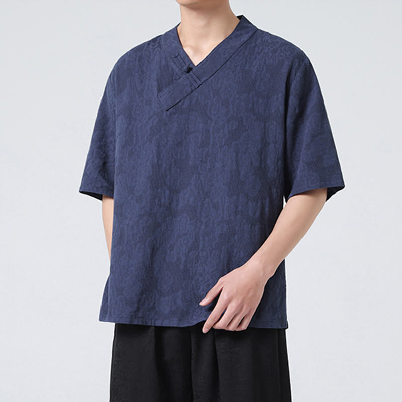 Cotton Linen Frog-Button Tai Chi Meditation Shirt