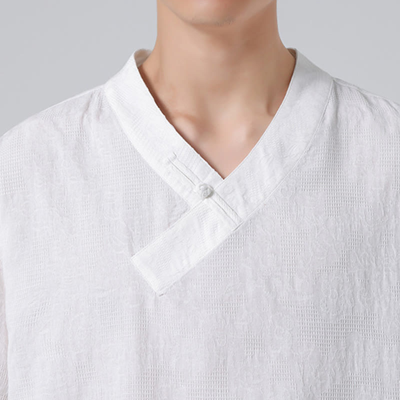 Cotton Linen Frog-Button Tai Chi Meditation Shirt