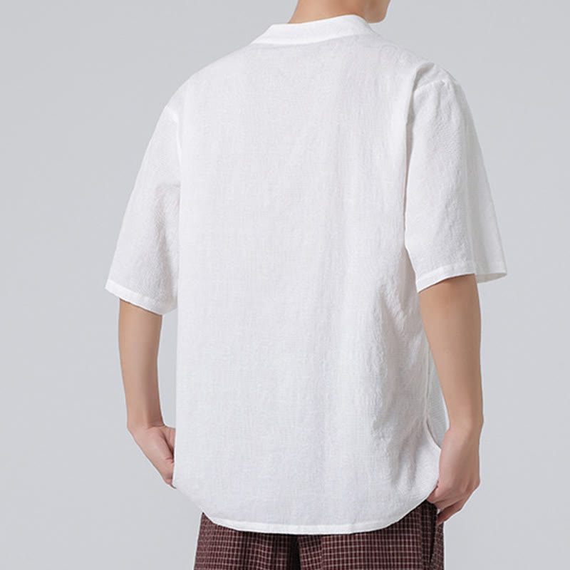Cotton Linen Frog-Button Tai Chi Meditation Shirt