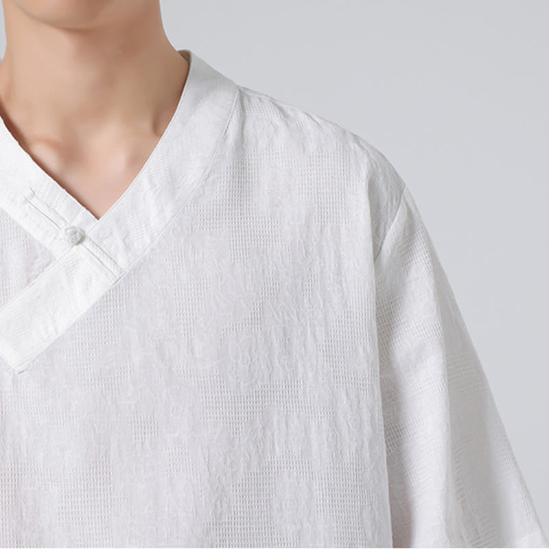 Cotton Linen Frog-Button Tai Chi Meditation Shirt