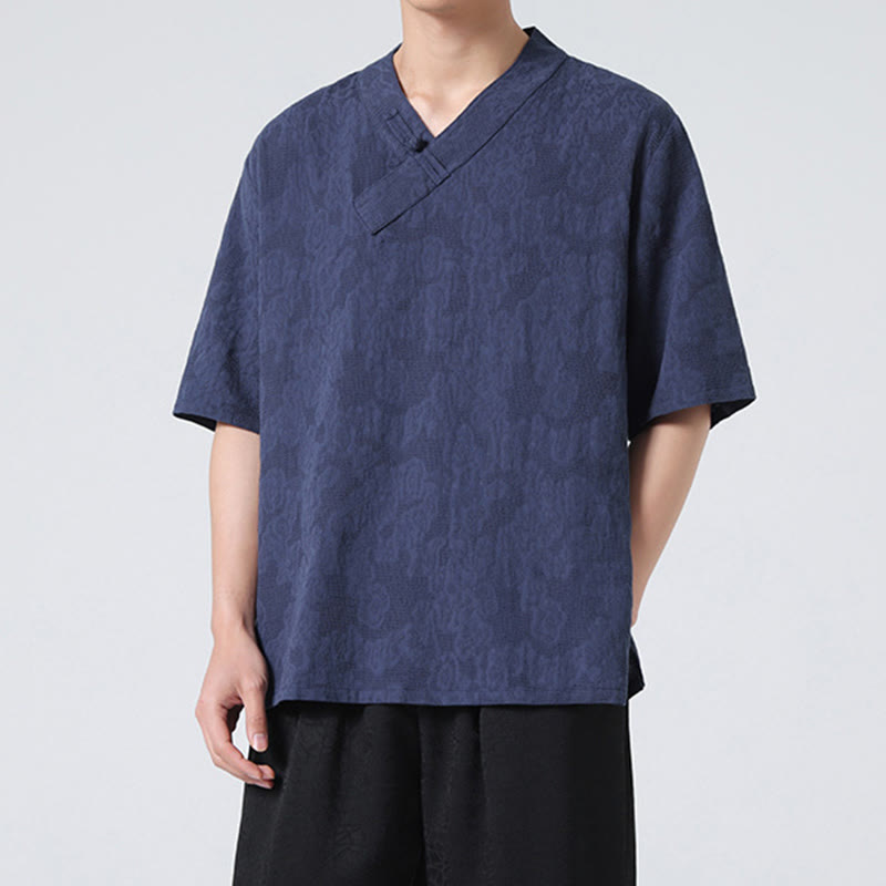 Cotton Linen Frog-Button Tai Chi Meditation Shirt
