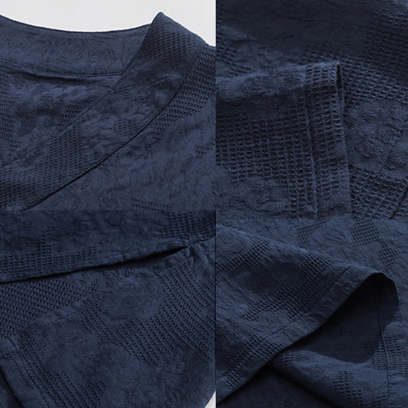 Cotton Linen Frog-Button Tai Chi Meditation Shirt