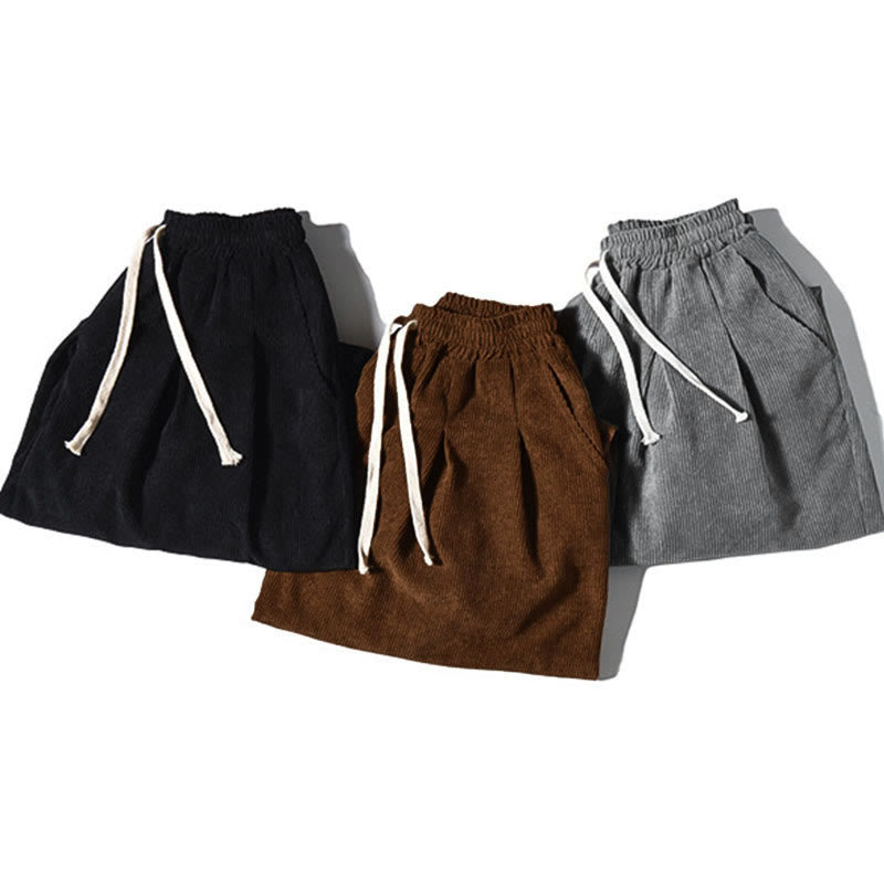 Casual Plain Cotton Bloomer Men's Pants With Pockets