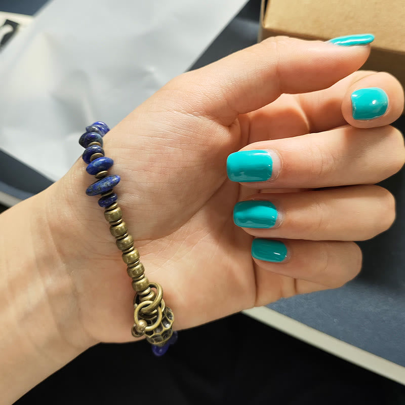 Vintage Irregular Shape Design Lazurite Positive Bracelet