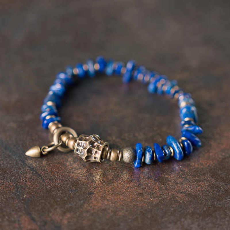 Vintage Irregular Shape Design Lazurite Positive Bracelet