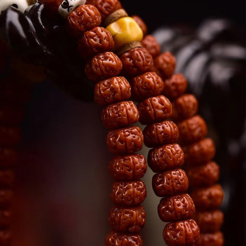 108 Beads Rudraksha Bodhi Seed Wealth Tassel Mala