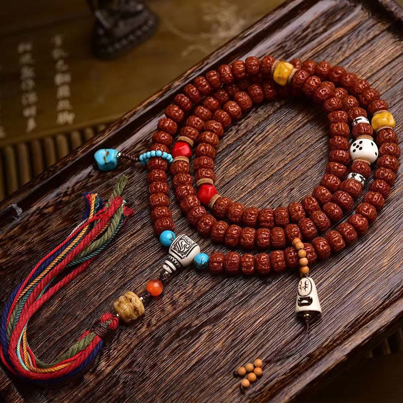 108 Beads Rudraksha Bodhi Seed Wealth Tassel Mala