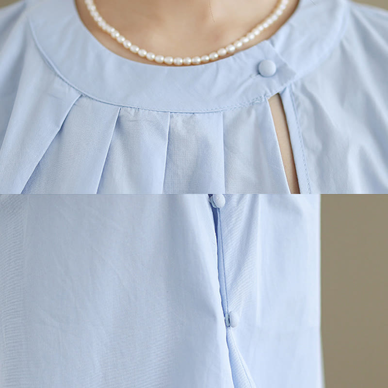Tactile Cotton Linen Halter Neck Pleated Meditation Vest