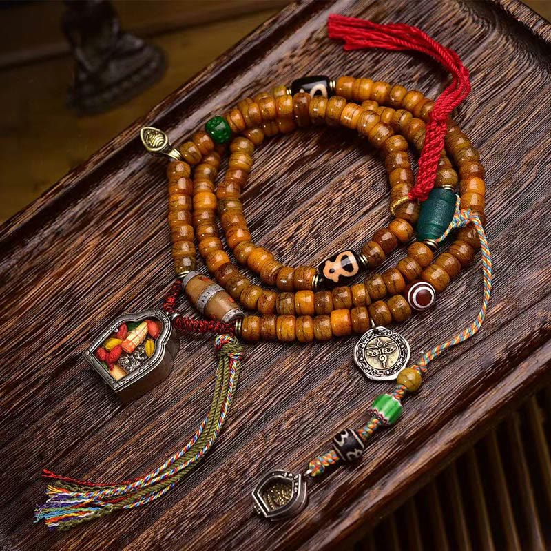 Tibetan 108 Beads Camel Bone Luck Tassel Mala