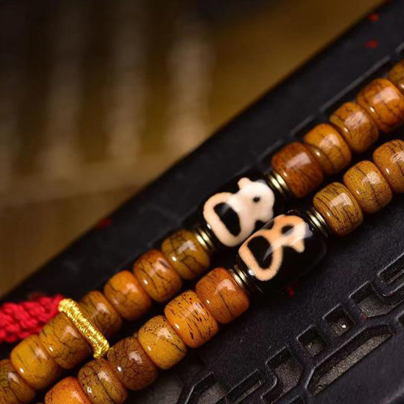 Tibetan 108 Beads Camel Bone Luck Tassel Mala