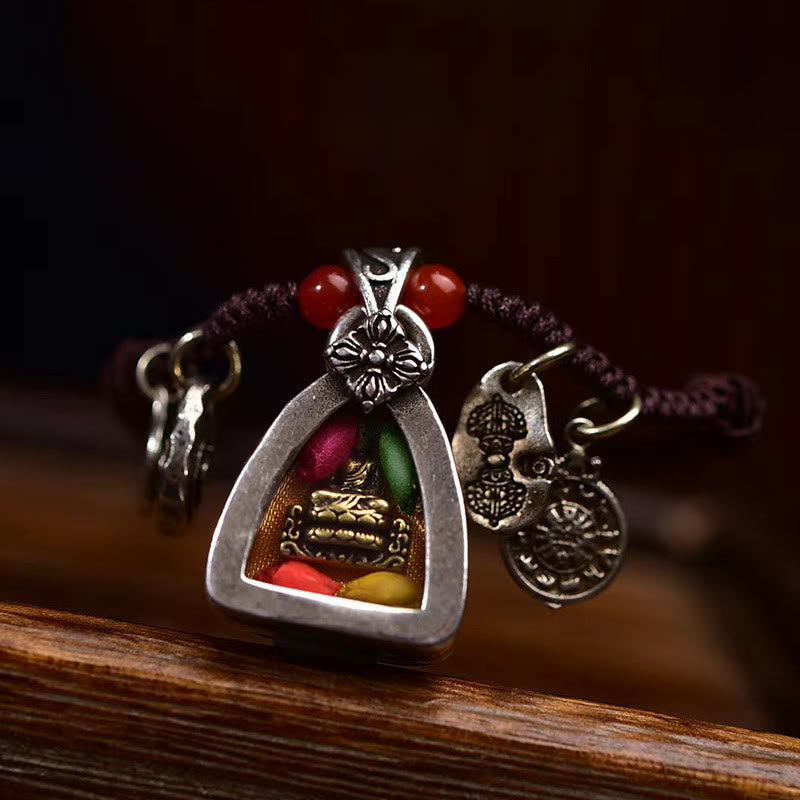 Tibetan Medicine Buddha Compassion Braided Rope Necklace Pendant