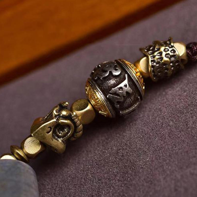 Tibet Dzi Bead Om Mani Padme Hum Protection Necklace Pendant